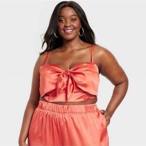 TARGET X SAMMY B Satin Bustier Tie Front Crop Top *NEW*